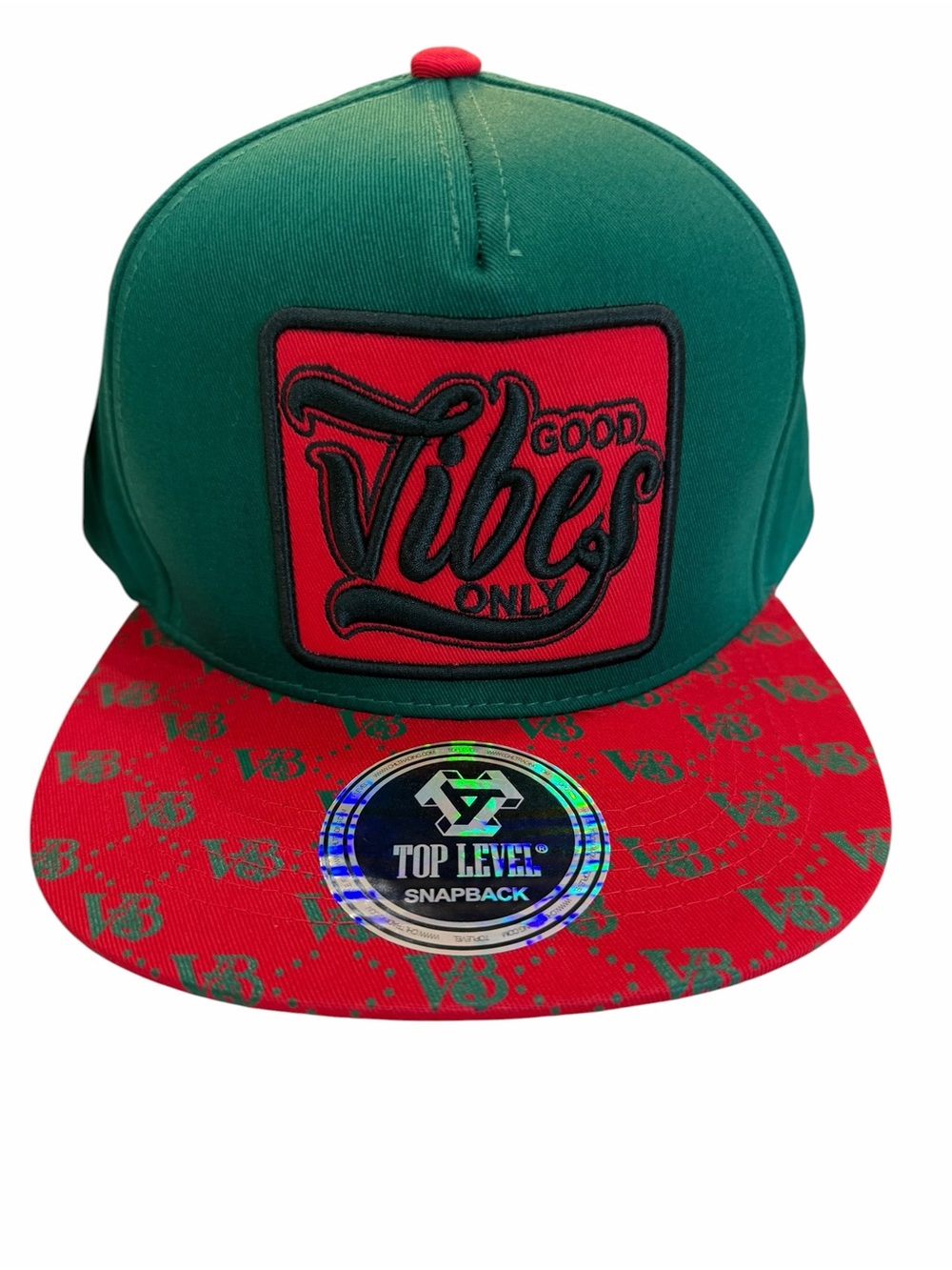 Mexico Embroidered GOOD VIBES ONLY Snapback Hat - Green & Red #0163